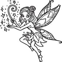 Fairies coloring pages for coloring book. Fairies outline vector