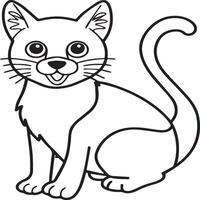 Cute cat coloring pages for coloring book. Cat outline vector