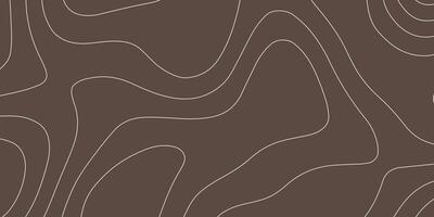 Topographic wave line background. Abstract topography background. White lines on chocolate color background. vector