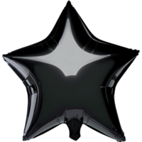 ai généré noir en forme d'étoile ballon flotteurs sur transparent Contexte. capturé pendant fête pour décoratif but. png