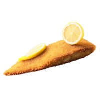 AI Generated catfish fillet, deep-fried with a cornmeal crust, , png