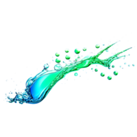 AI Generated Abstract drop water paint strokes and ink drops in aqua watercolor on transparent background. png