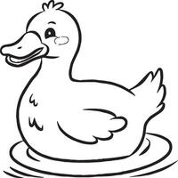 Duck coloring pages. Duck outline vector for coloring book