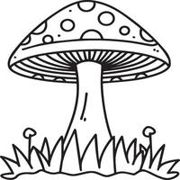 Mushroom coloring pages. Mushroom outline vector for coloring book