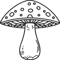 Mushroom coloring pages. Mushroom outline vector for coloring book