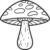 Mushroom coloring pages. Mushroom outline vector for coloring book