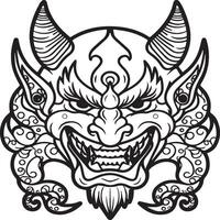 oni colorante paginas japonés oni colorante paginas oni contorno vector