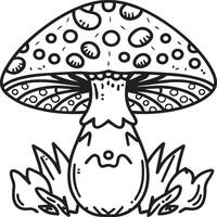 Mushroom coloring pages. Mushroom outline vector for coloring book