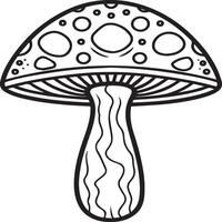 Mushroom coloring pages. Mushroom outline vector for coloring book