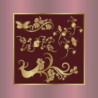 background with ornament and flowers vector