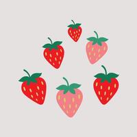 Strawberry minimalist clip art vector illustration