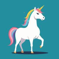 Cute kawaii unicorn illustration colorful vector art for children