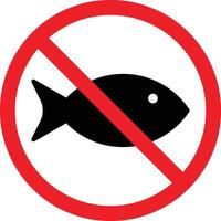 No fish sign isolated on white background . No fishing sign . Fishing prohibited sign vector