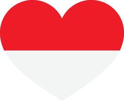 Indonesia heart shaped flag . Indonesian national heart flag . Vector illustration