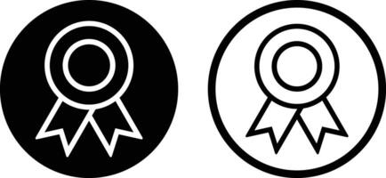 Ribbon icon set in two styles . Approval check icon vector . Quality icon symbol