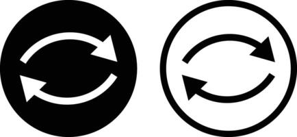 Reverse icon set in two styles . Reverse arrow icon vector . Refresh icon . Reload icon