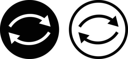 Reverse icon set in two styles . Reverse arrow icon vector . Refresh icon . Reload icon