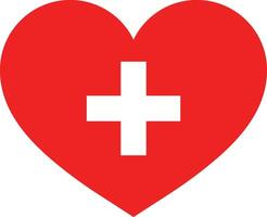 Switzerland heart flag . Switzerland flag in a heart shape. Vector illustration