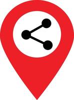 Map pointer with share icon . Location sharing icon vector illustration