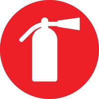 Fire extinguisher sign in red circle isolated on white background . Red fire extinguisher label .Vector illustration vector