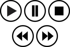 Media player icon set isolated on white background . media player button icons vector