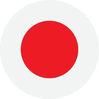 Round Japan flag isolated on white background . Round national flag of Japan. Japan flag button vector