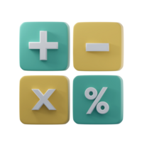 Mathematical Symbols 3D Icon png