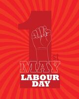 1 mayo - labor día. vector contento labor día póster o bandera