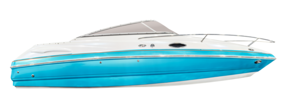 Side view white and blue yacht png