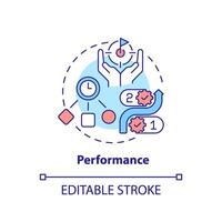 Performance multi color concept icon. Productivity improvement. Round shape line illustration. Abstract idea. Graphic design. Easy to use in infographic, promotional material, article, blog post vector