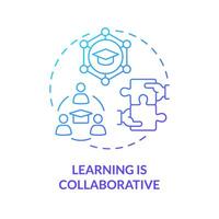 Collaborative learning blue gradient concept icon. Working in teams and develop social skills. Communication. Round shape line illustration. Abstract idea. Graphic design. Easy to use in presentation vector