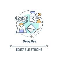 Drug use multi color concept icon. Health issues, addiction. Life disruption. Round shape line illustration. Abstract idea. Graphic design. Easy to use in infographic, presentation, brochure, booklet vector