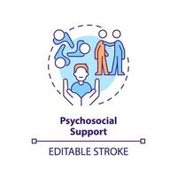 Psychosocial support multi color concept icon. Social services assistance. Round shape line illustration. Abstract idea. Graphic design. Easy to use in infographic, presentation, brochure, booklet vector