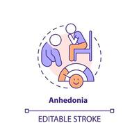 Anhedonia multi color concept icon. Personality illness. Psychiatry condition. Round shape line illustration. Abstract idea. Graphic design. Easy to use in infographic, presentation, brochure, booklet vector