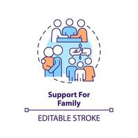 Support for family multi color concept icon. Mental help, assistance. Round shape line illustration. Abstract idea. Graphic design. Easy to use in infographic, presentation, brochure, booklet vector