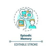 Episodic memory, adhd multi color concept icon. Brain processing issues. Round shape line illustration. Abstract idea. Graphic design. Easy to use in infographic, presentation, brochure, booklet vector