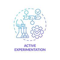 Active experimentation blue gradient concept icon. Kolb experiential learning model. Applying new ideas. Round shape line illustration. Abstract idea. Graphic design. Easy to use in presentation vector