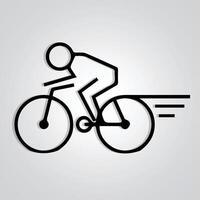 carreras bicicleta, único icono, ciclo logo con un plata antecedentes. vector ilustración