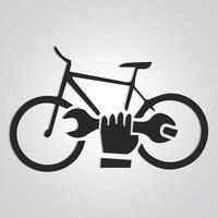 bicicleta reparar único icono en plata antecedentes. vector ilustración