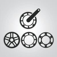 Bicycle Parts Gear, Vintage cycle Parts, unique icon with a silver background. Vector illustration