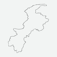 Khyber Pakhtunkhwa Outline map Pakistan Province Vector Art