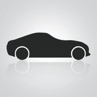 coche iconos, Clásico auto, único icono, coche logo con un plata antecedentes. vector ilustración