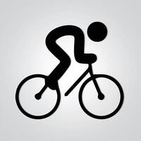 Racing bicycle, unique icon, cycle logo with a silver background. Vector illustration