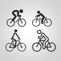 carreras bicicleta, Clásico ciclo, único icono, ciclo logo con un plata antecedentes. vector ilustración