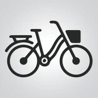 Cubeta bicicleta único icono en plata antecedentes. vector ilustración