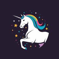 linda kawaii unicornio ilustración vistoso vector Arte para niños