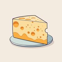 Cheese slice clip art cartoon illustration vector design