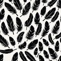 Feather silhouette illustration ink drawing vector art