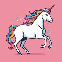 linda kawaii unicornio ilustración vistoso vector Arte para niños