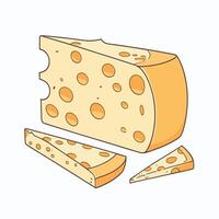 Cheese slice clip art cartoon illustration vector design